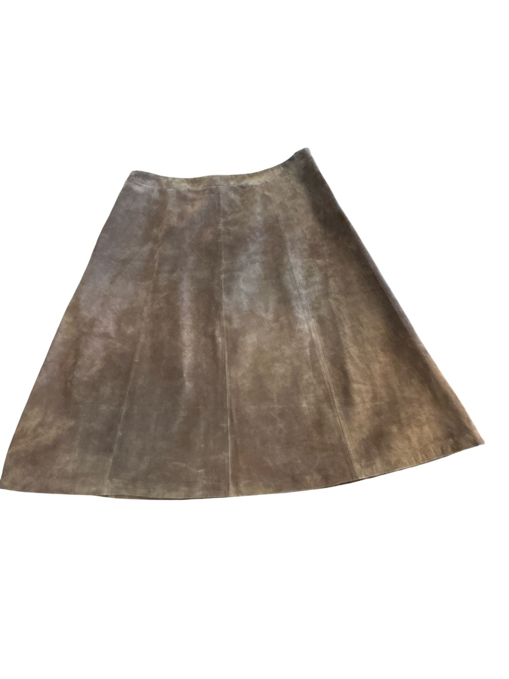 Vintage NWT Charter Club Luxury Suede A-Line Midi Skirt - Aztec Brown XL
